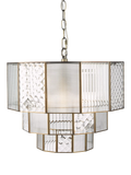 John Lewis Rhea textured glass tiered ceiling light antique brass (British brand)