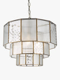 John Lewis Rhea textured glass tiered ceiling light antique brass (British brand)