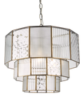 John Lewis Rhea textured glass tiered ceiling light antique brass (British brand)
