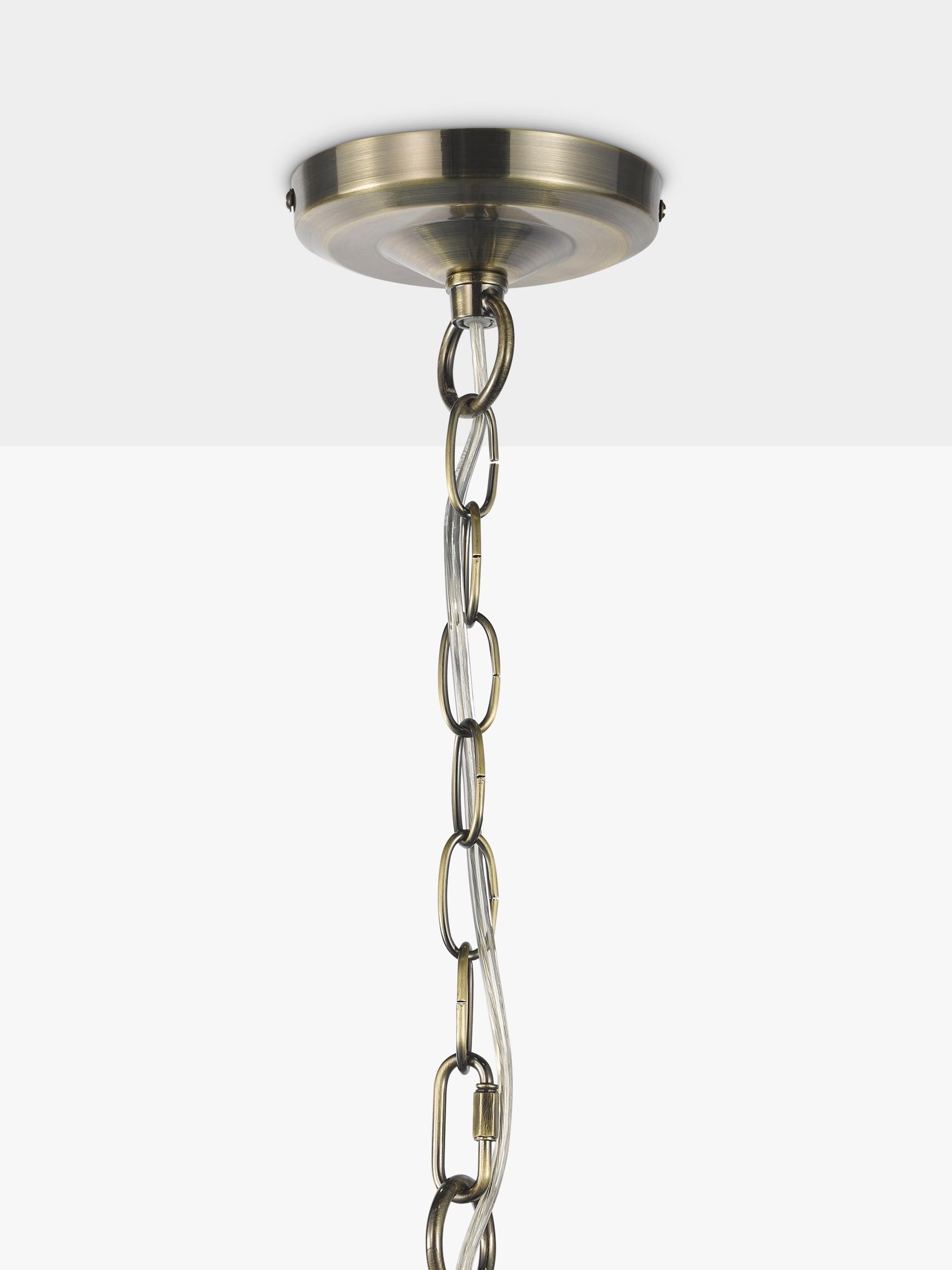 John Lewis Rhea textured glass tiered ceiling light antique brass (British brand)