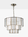 John Lewis Rhea textured glass tiered ceiling light antique brass (British brand)