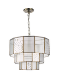 John Lewis Rhea textured glass tiered ceiling light antique brass (British brand)
