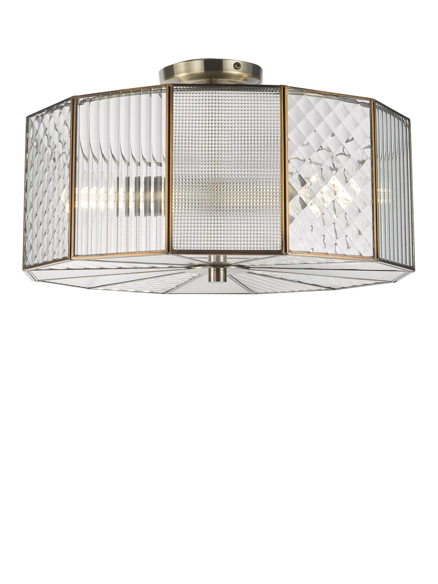 John Lewis Rhea semi flush ceiling light antique brass (British brand)