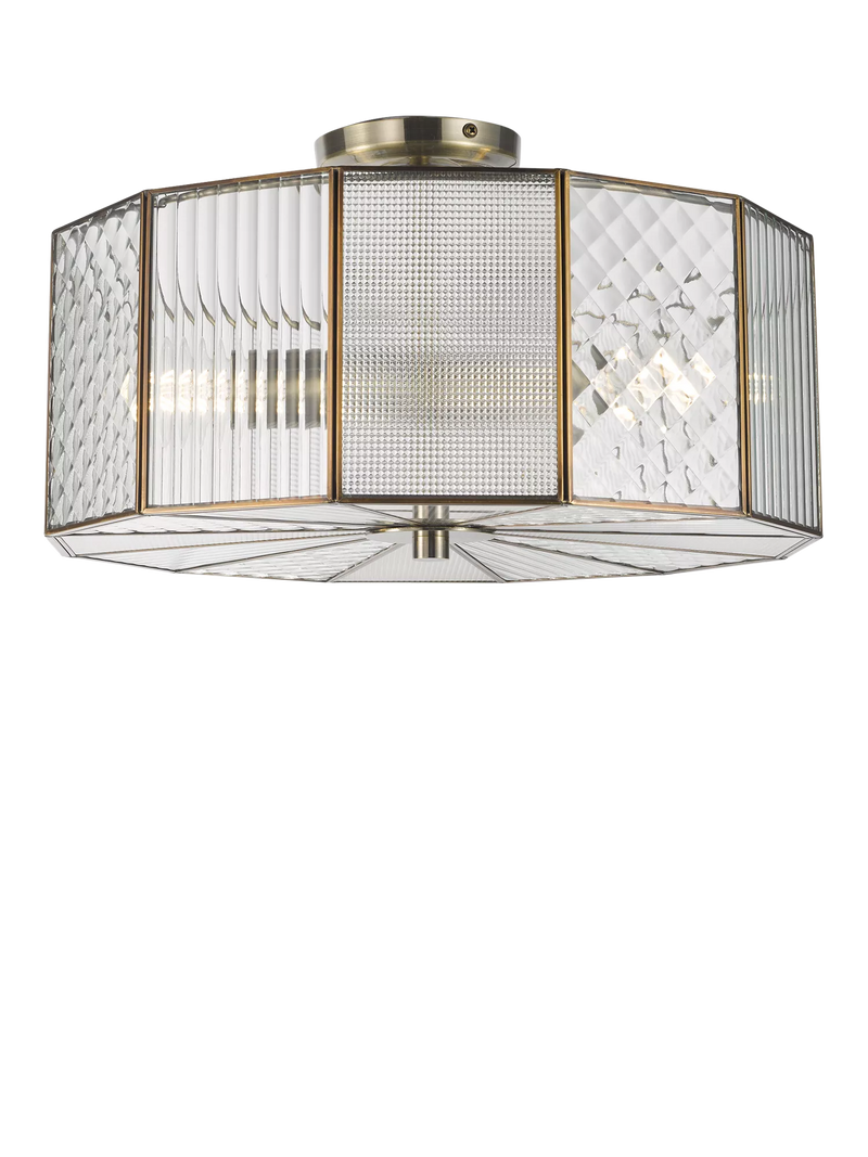John Lewis Rhea semi flush ceiling light antique brass (British brand)