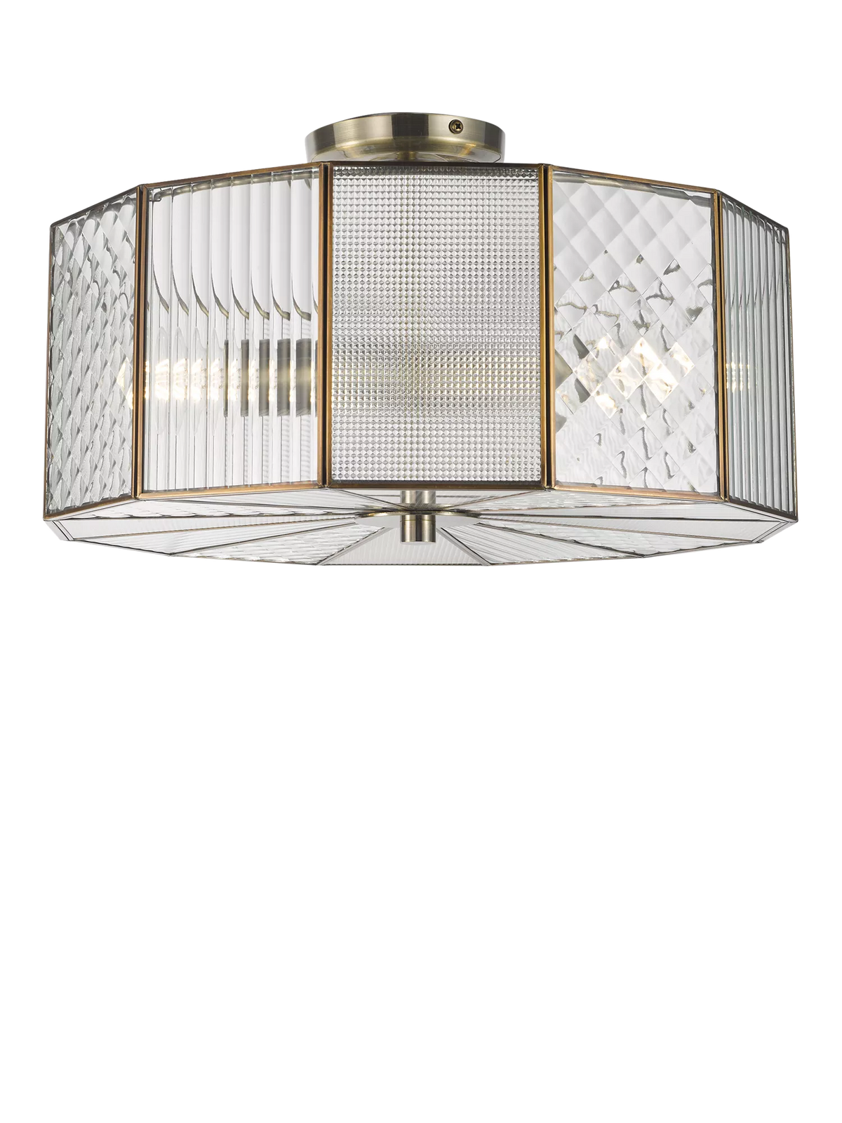 John Lewis Rhea semi flush ceiling light antique brass (British brand)