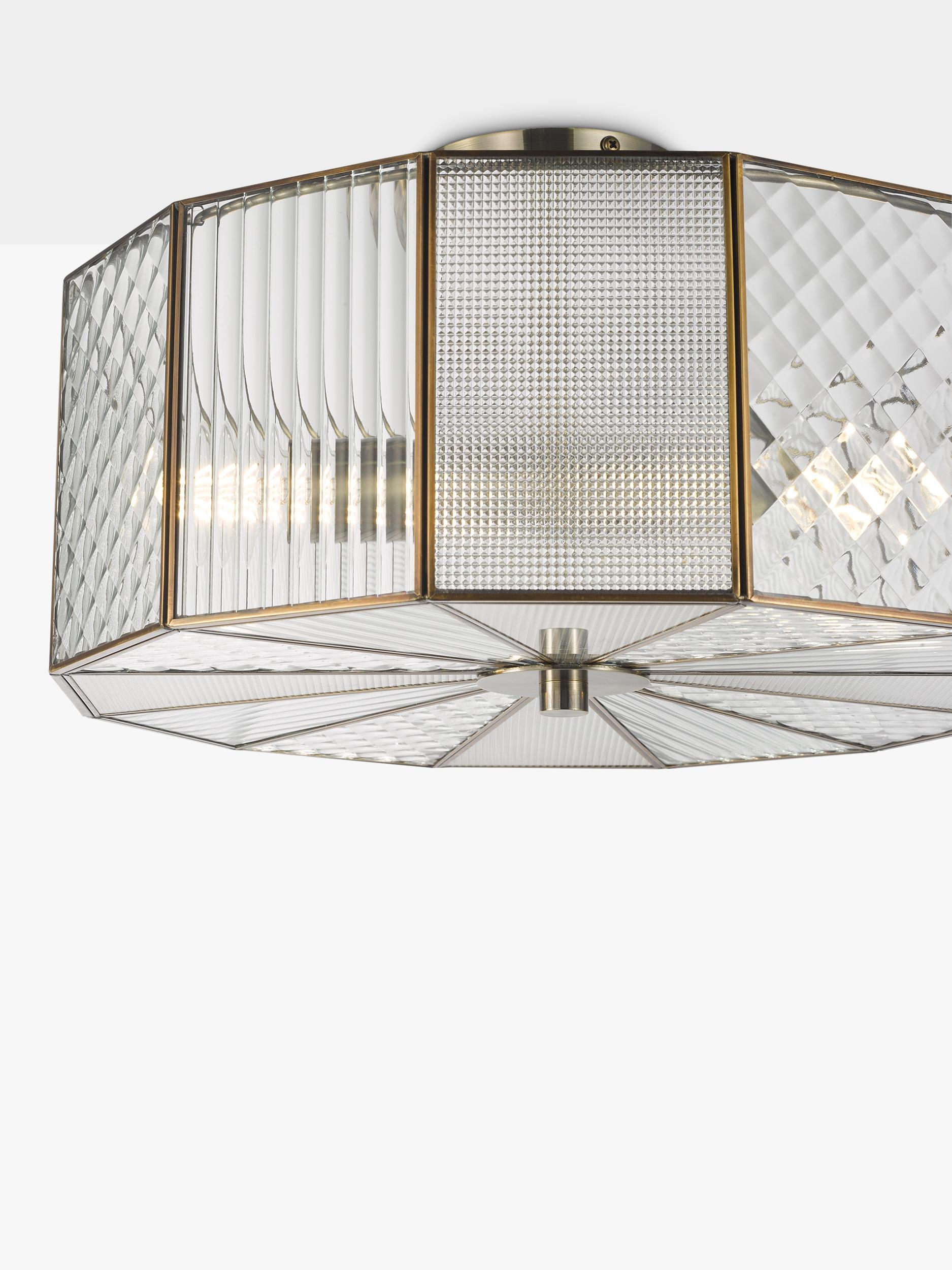 John Lewis Rhea semi flush ceiling light antique brass (British brand)