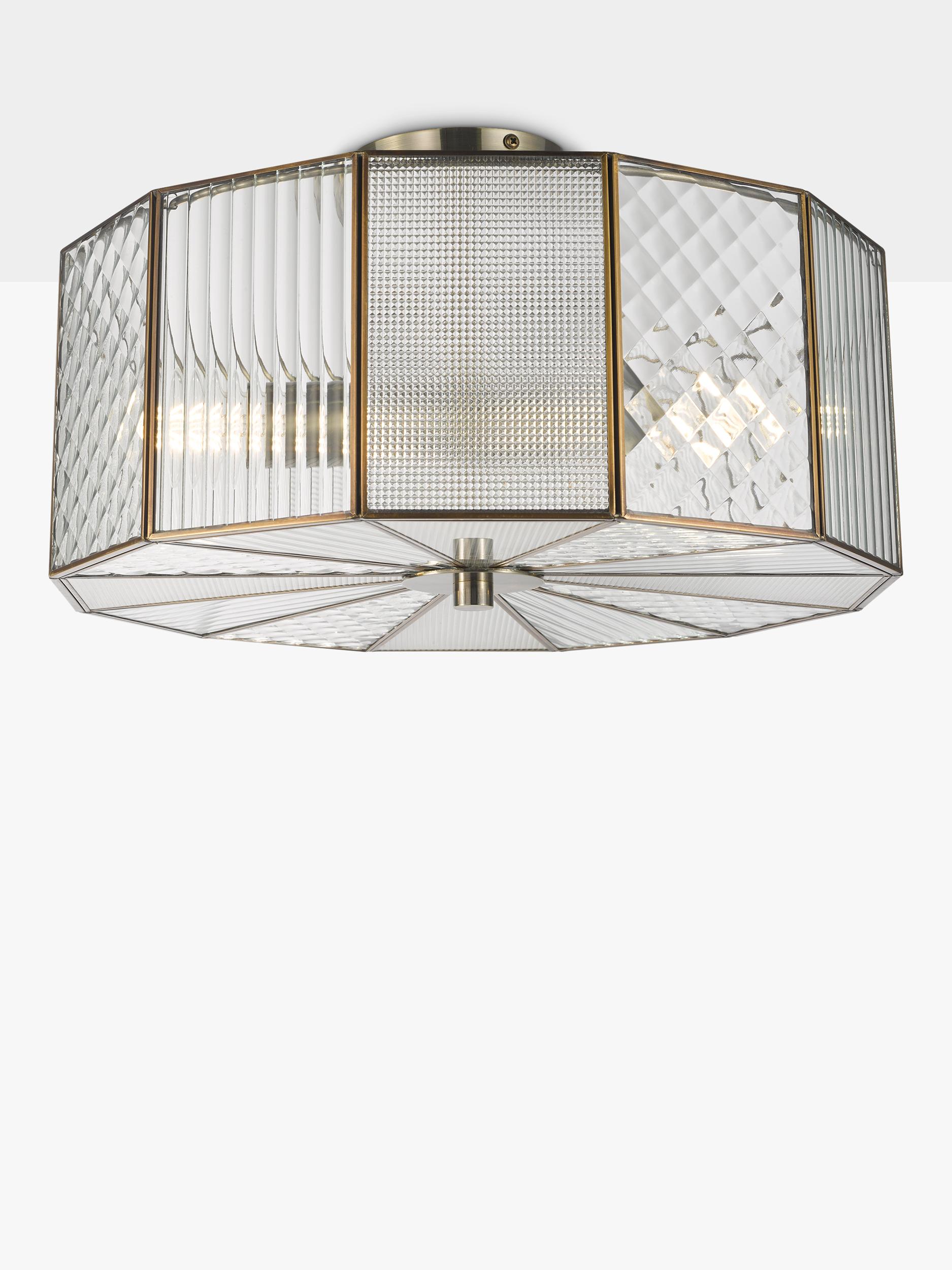 John Lewis Rhea semi flush ceiling light antique brass (British brand)