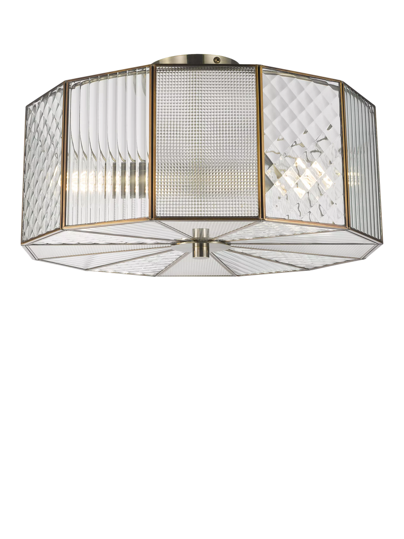 John Lewis Rhea semi flush ceiling light antique brass (British brand)