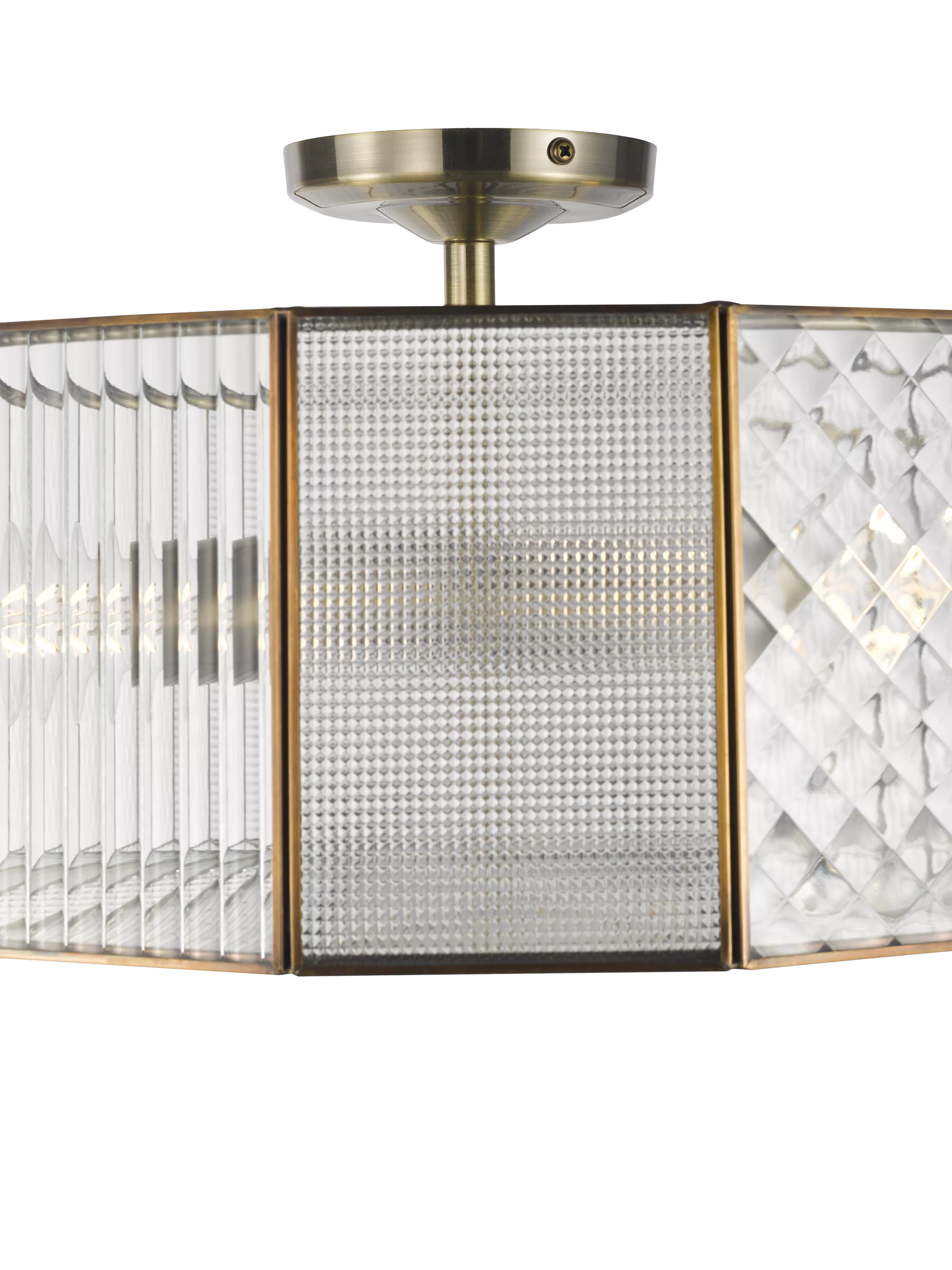 John Lewis Rhea semi flush ceiling light antique brass (British brand)
