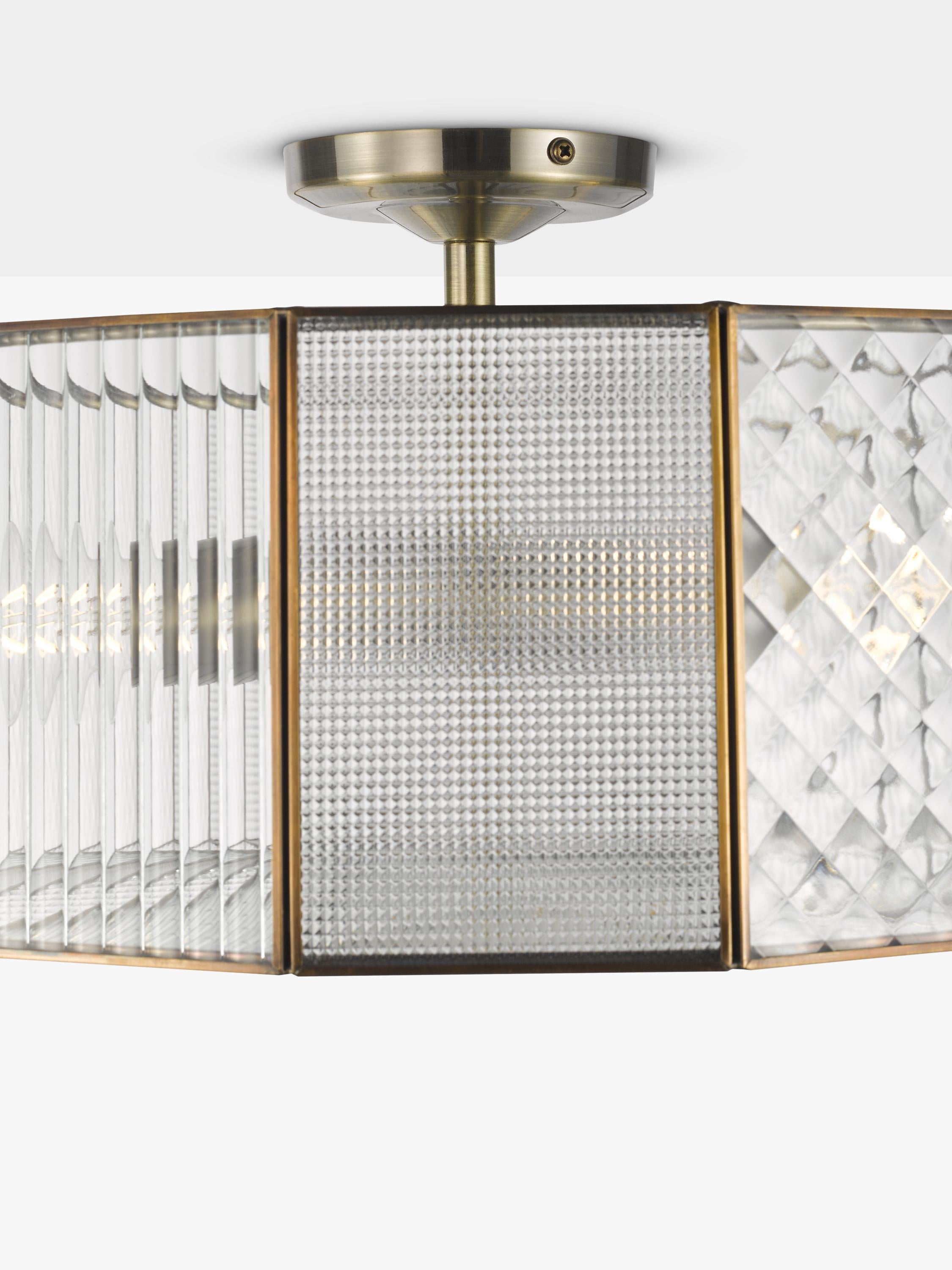 John Lewis Rhea semi flush ceiling light antique brass (British brand)