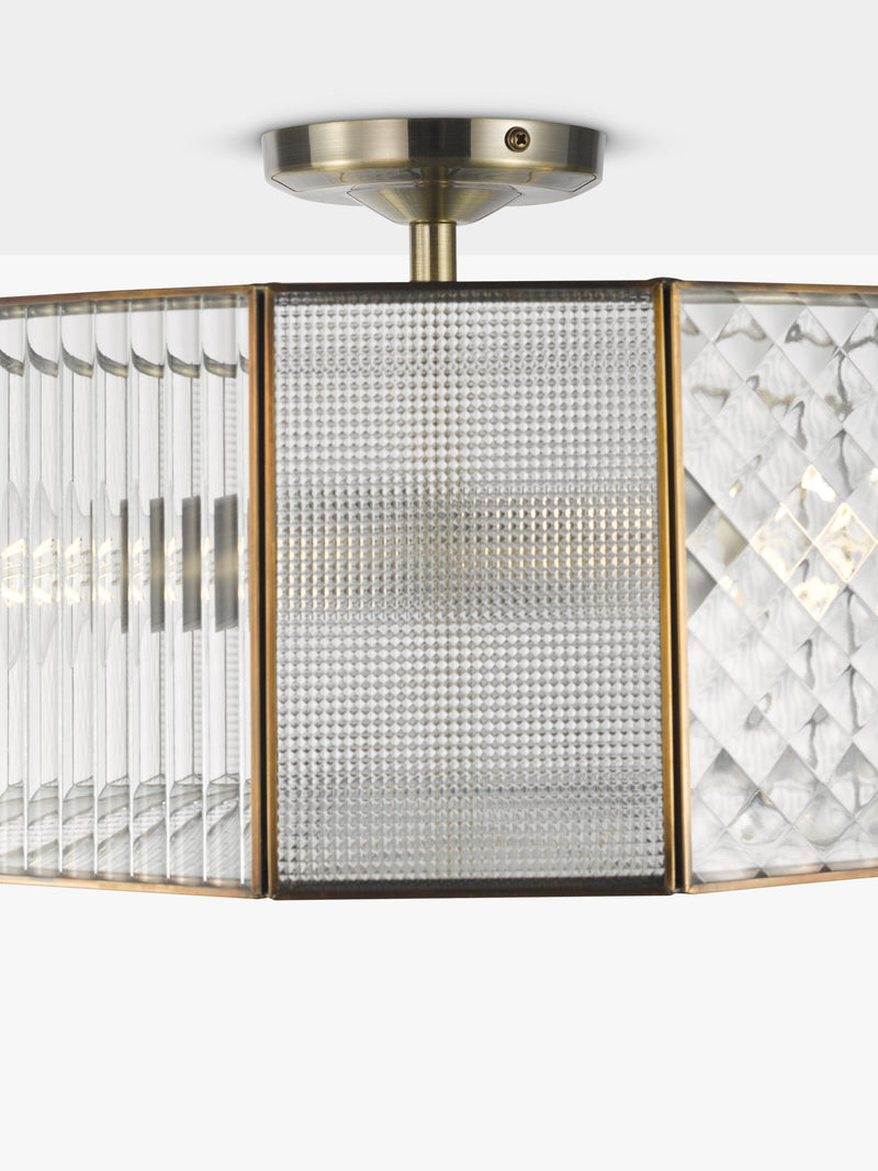 John Lewis Rhea semi flush ceiling light antique brass (British brand)