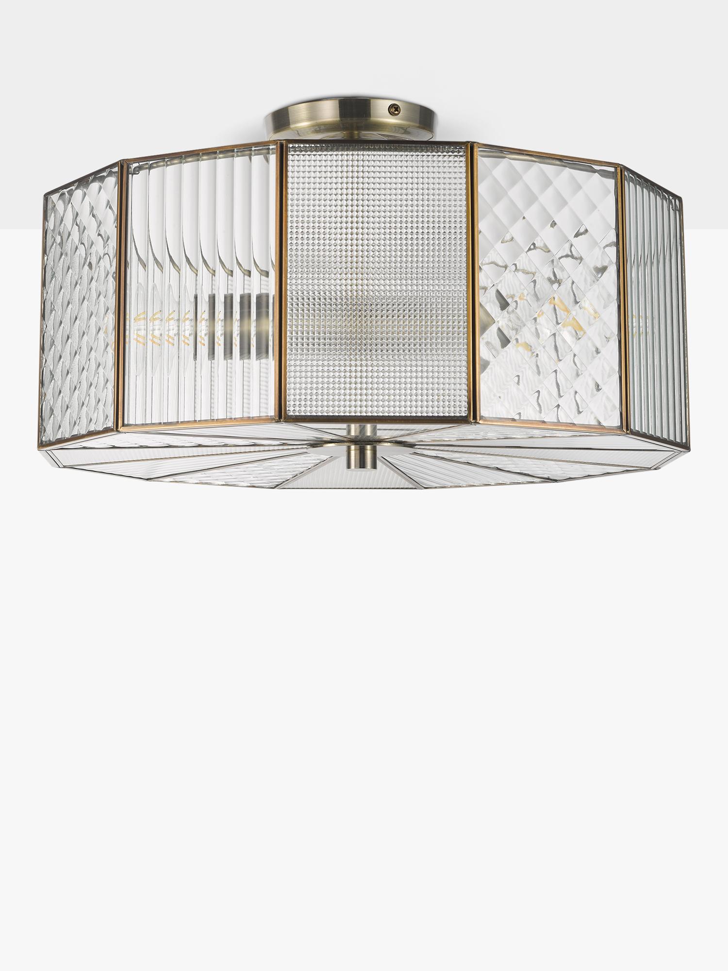 John Lewis Rhea semi flush ceiling light antique brass (British brand)