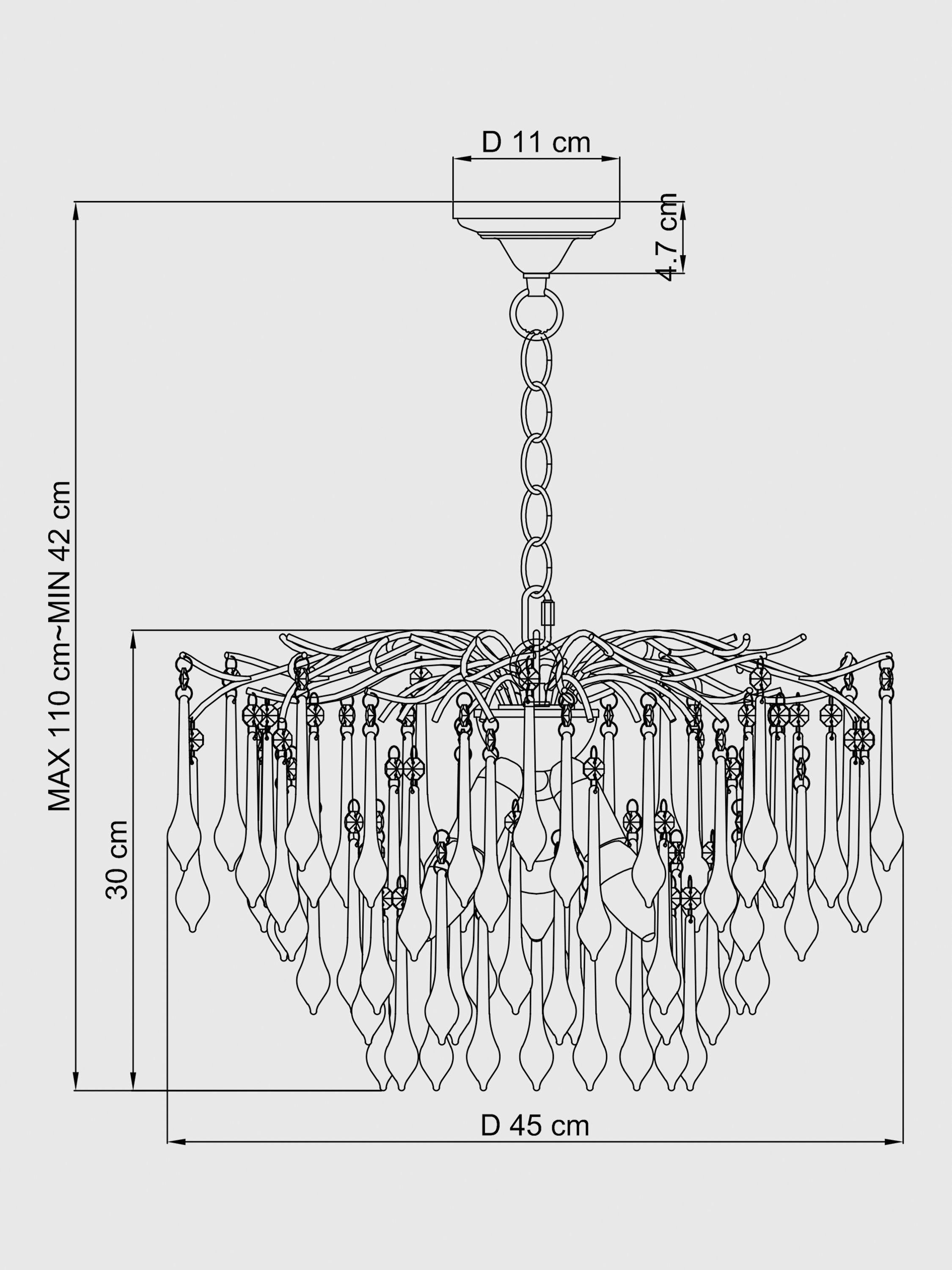 John Lewis Verity glass chandelier antique brass, imported from the UK