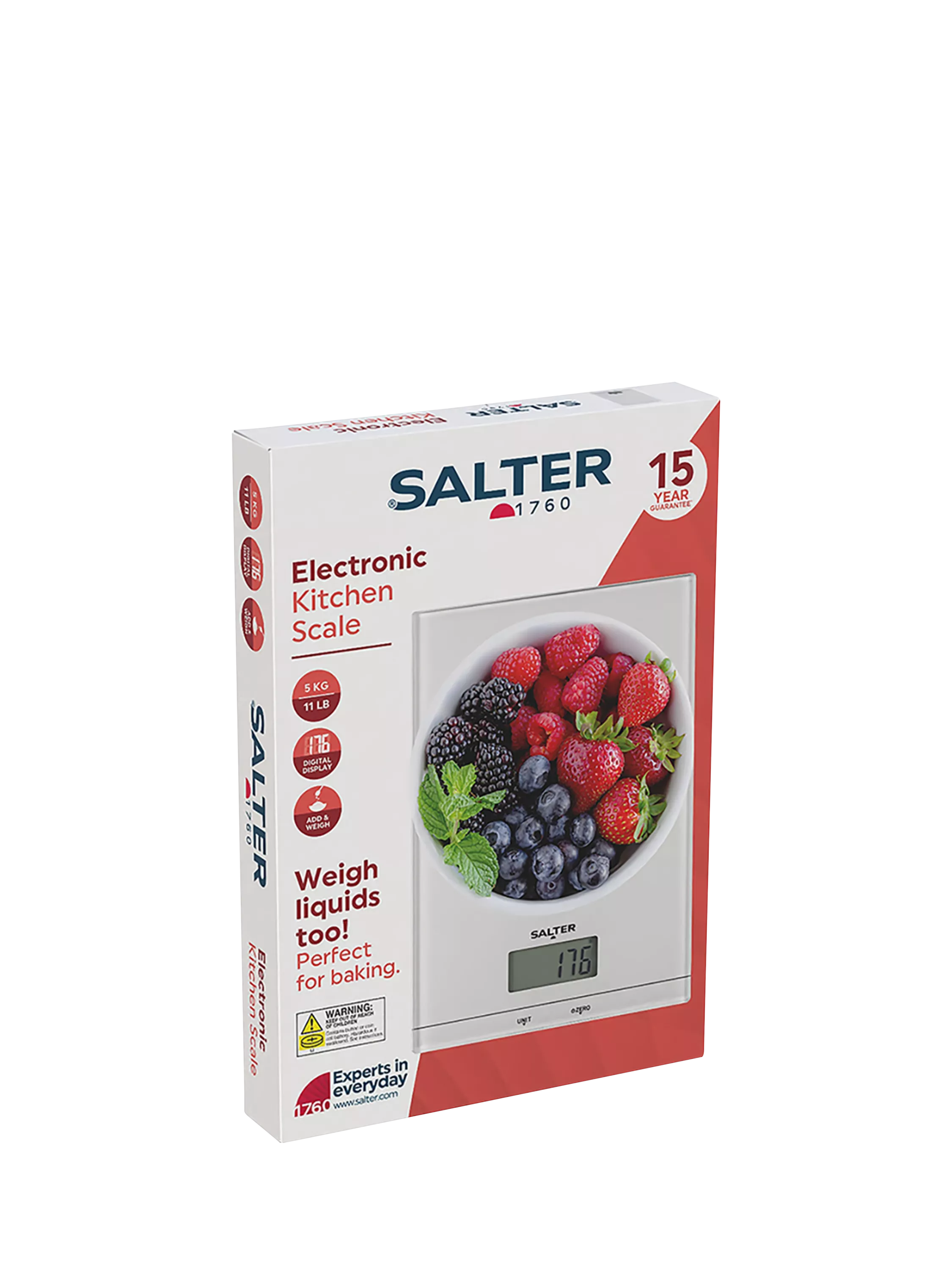 Salter digital kitchen scale 5kg white, imported from the UK