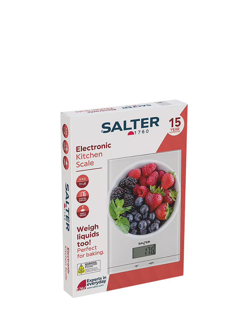 Salter digital kitchen scale 5kg white, imported from the UK