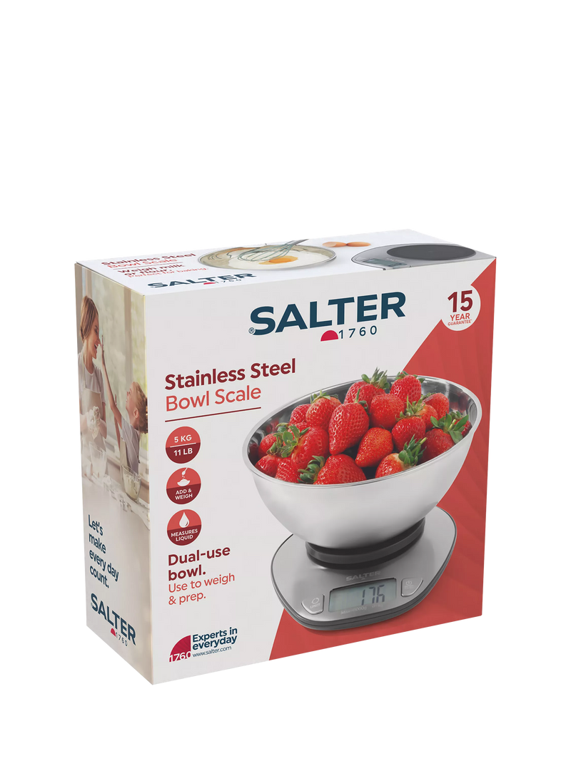 Salter stainless steel bowl kitchen scale 5kg - British product