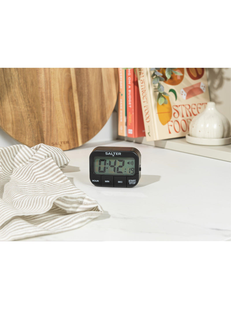Salter Extra Loud Beeper digital kitchen timer in black (British brand)
