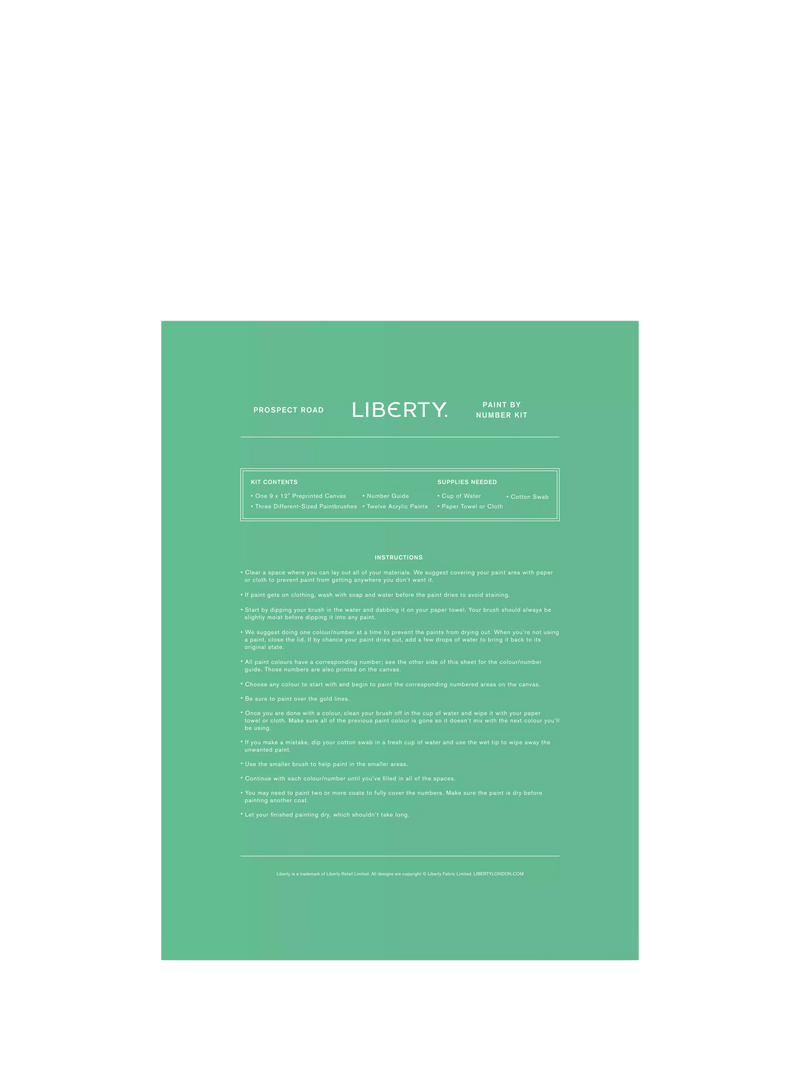 Galison Liberty print paint by numbers kit 30x24cm, imported from the UK