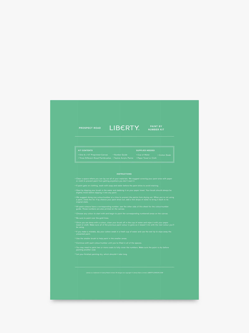 Galison Liberty print paint by numbers kit 30x24cm, imported from the UK