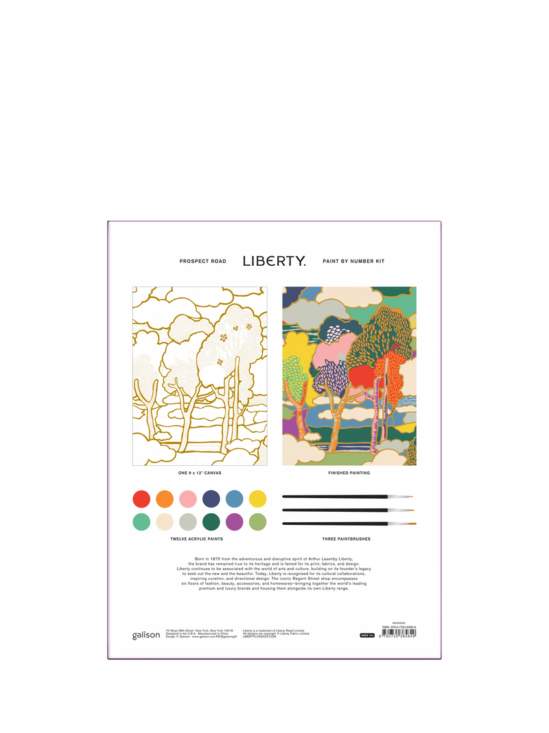 Galison Liberty print paint by numbers kit 30x24cm, imported from the UK