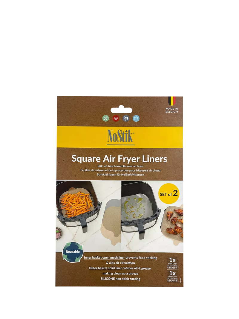 NoStik reusable air fryer liners pack of 2, UK version