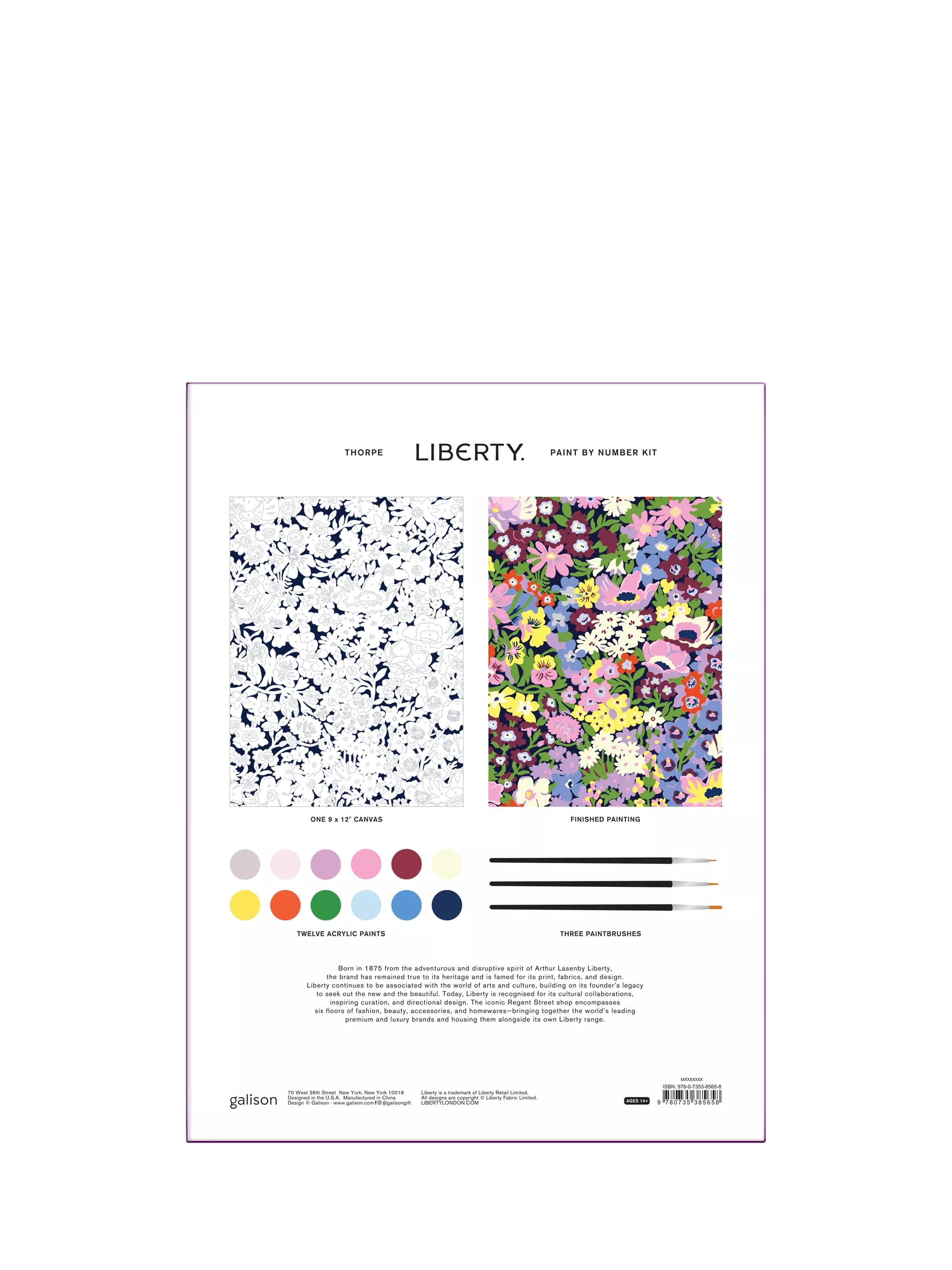 Galison Liberty Thorpe Paint by Numbers Kit - British product