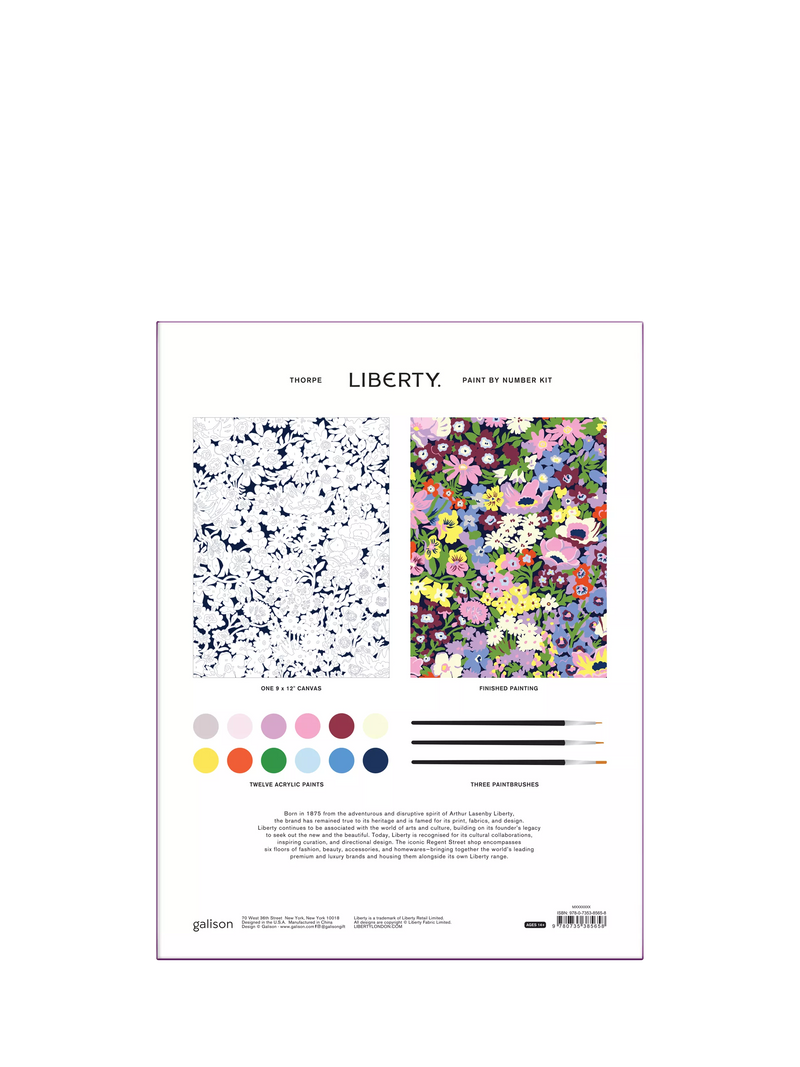 Galison Liberty Thorpe Paint by Numbers Kit - British product