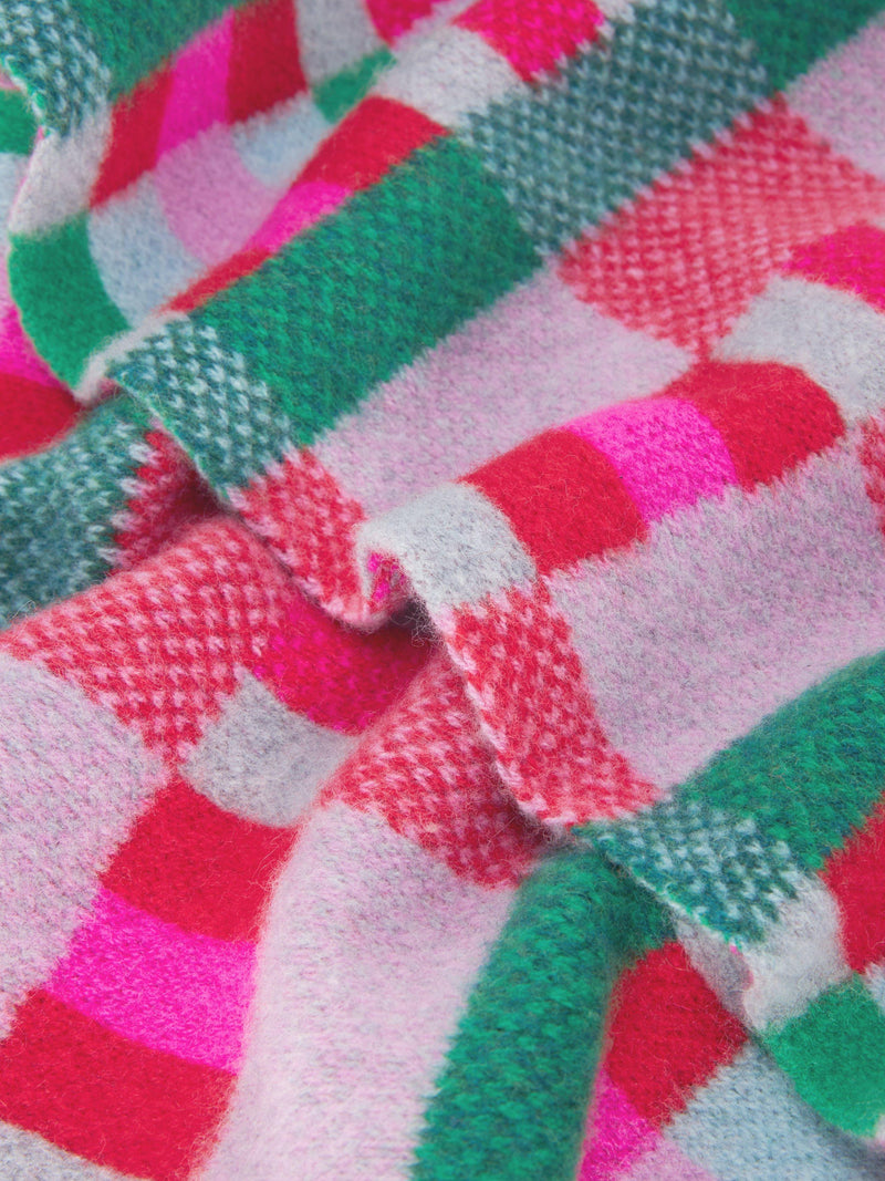 Quinton + Chadwick brushed wool block scarf 180x24cm, imported from the UK
