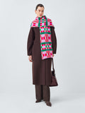 Quinton + Chadwick brushed wool block scarf 180x24cm, imported from the UK