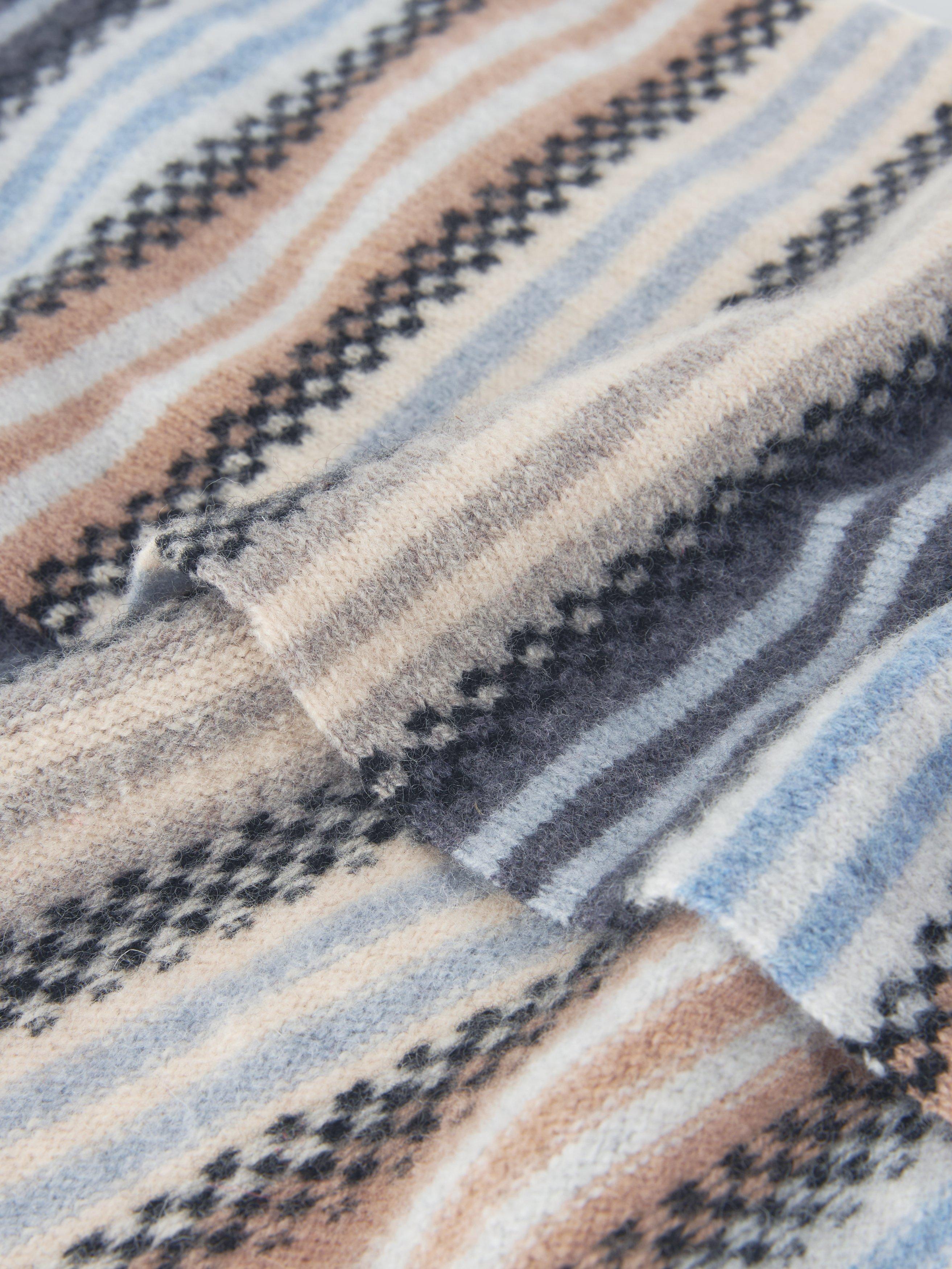 Quinton + Chadwick wool stripe scarf 20x120cm (British brand)