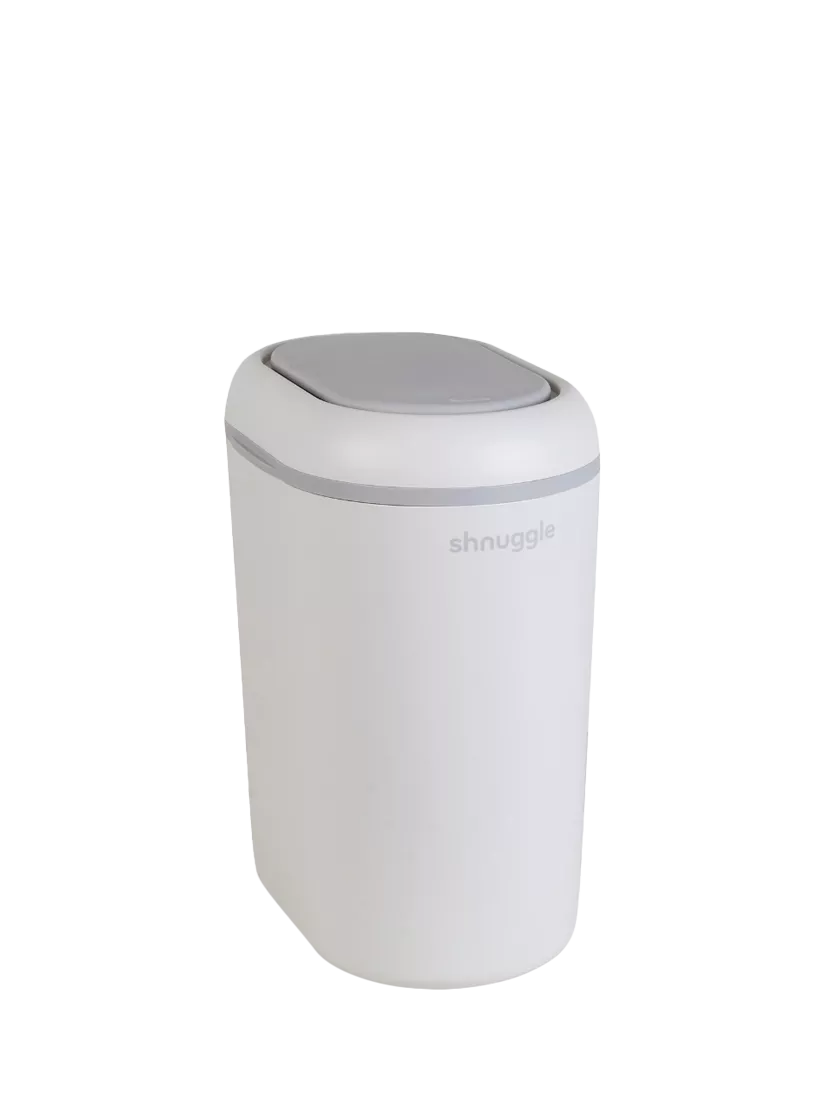 Shnuggle Nappy Bin white with odour lock, imported from the UK