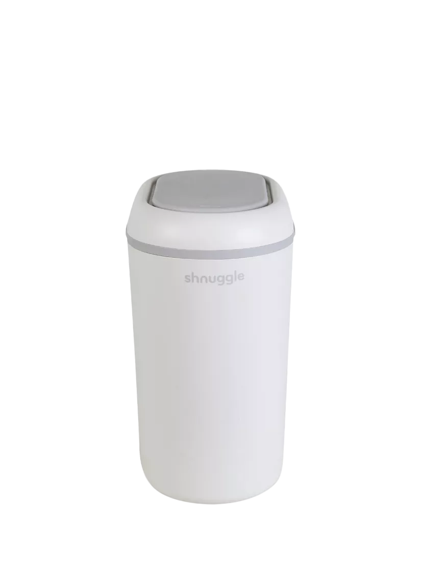 Shnuggle Nappy Bin white with odour lock, imported from the UK