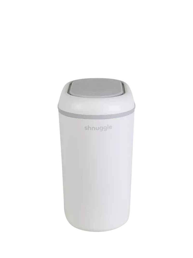 Shnuggle Nappy Bin white with odour lock, imported from the UK