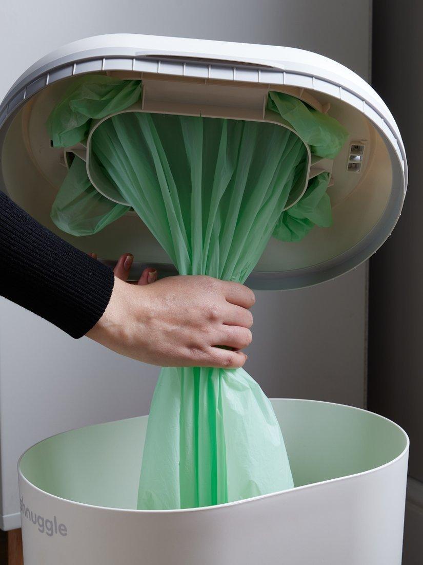 Shnuggle Nappy Bin white with odour lock, imported from the UK