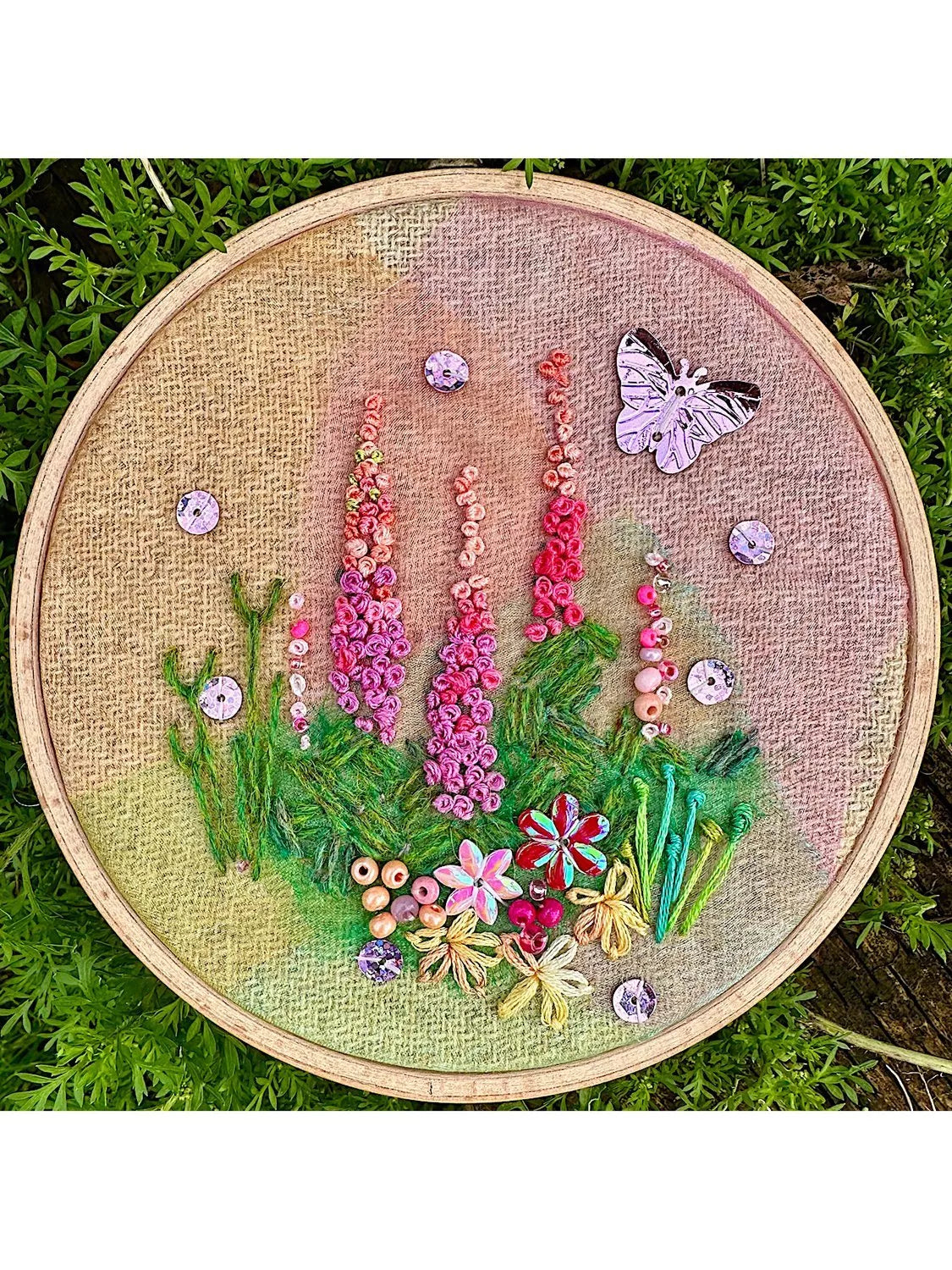 Rowandean Foxgloves Candy Needlecraft Kit, imported from the UK