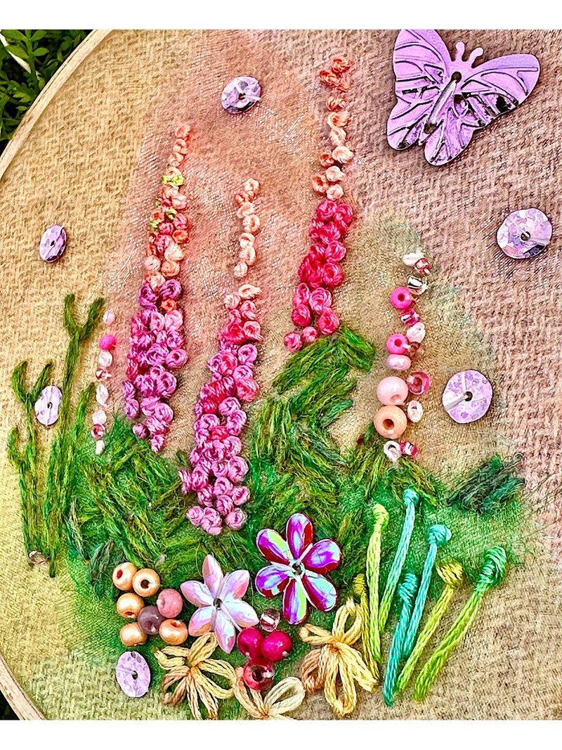 Rowandean Foxgloves Candy Needlecraft Kit, imported from the UK