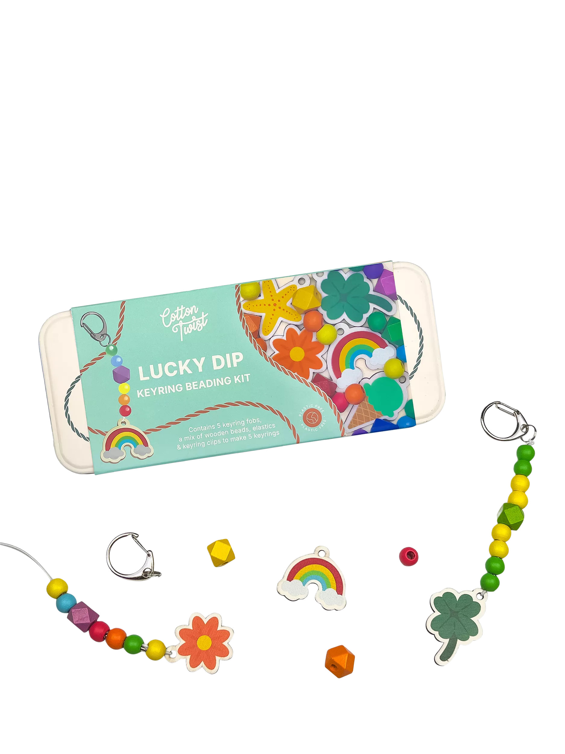 Cotton Twist Lucky Dip beaded keyring kit (British brand)