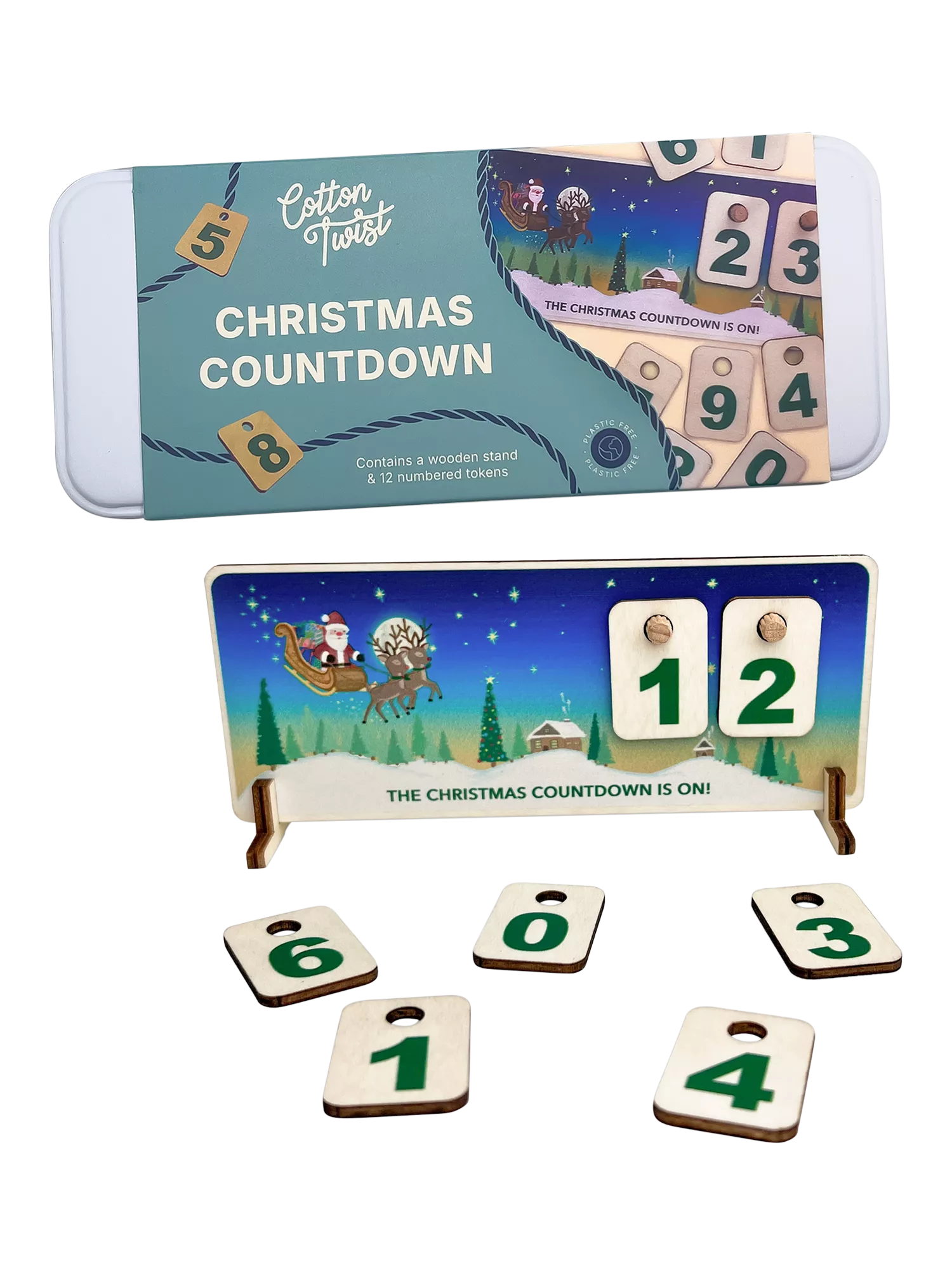 Cotton Twist Christmas countdown chart, UK version