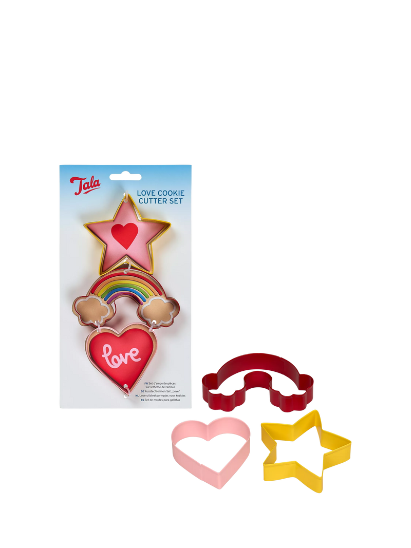 Tala love cookie cutters set of 3 assorted (British brand)