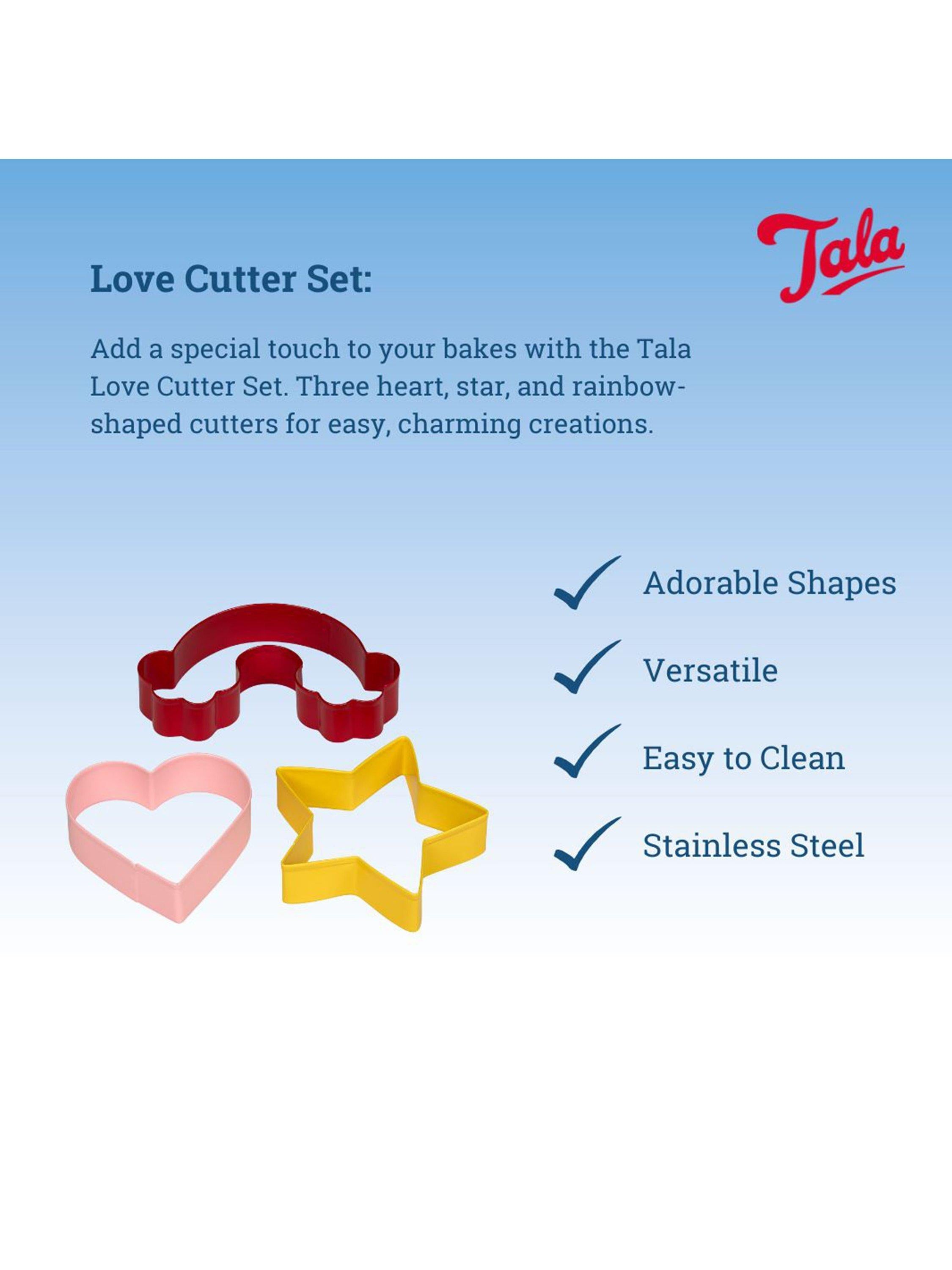 Tala love cookie cutters set of 3 assorted (British brand)