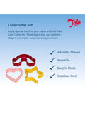 Tala love cookie cutters set of 3 assorted (British brand)