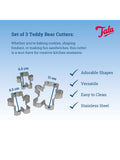 Tala teddy bear cookie cutters set of 3 - British product