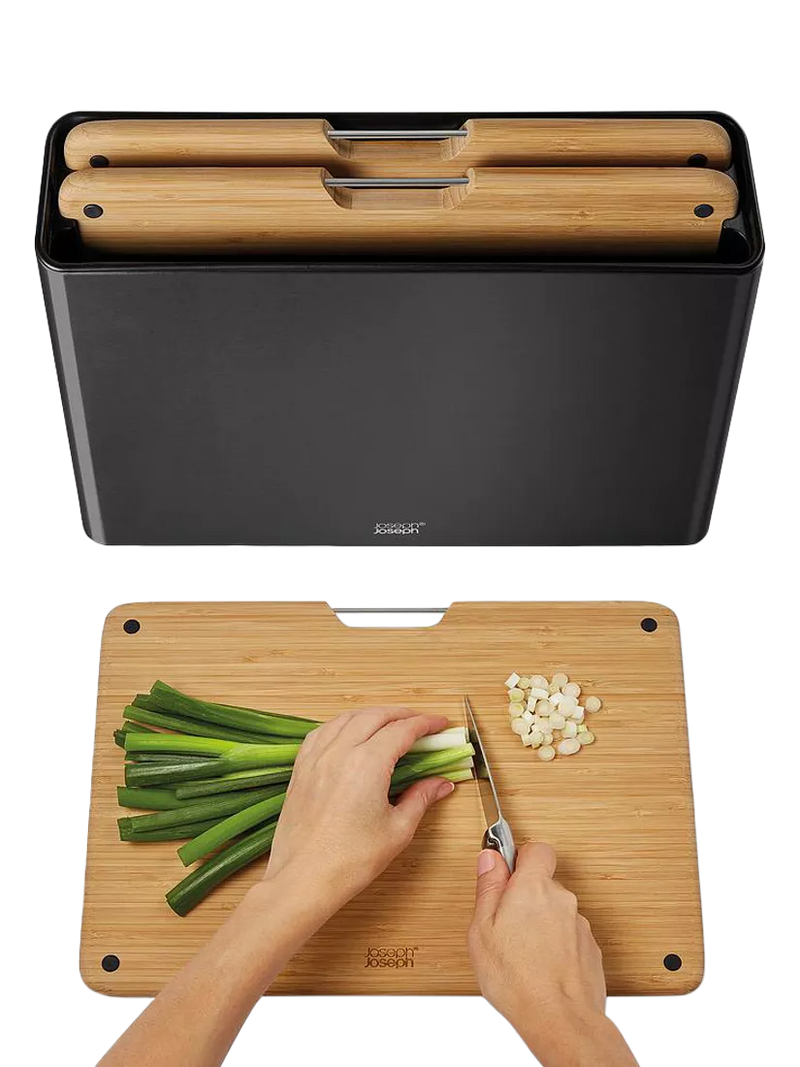 Joseph Joseph Folio bamboo chopping board set black - British product