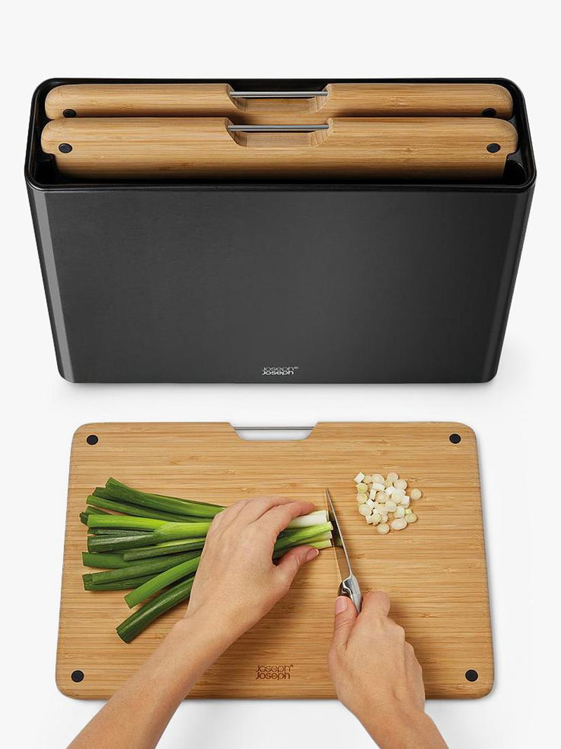 Joseph Joseph Folio bamboo chopping board set black - British product