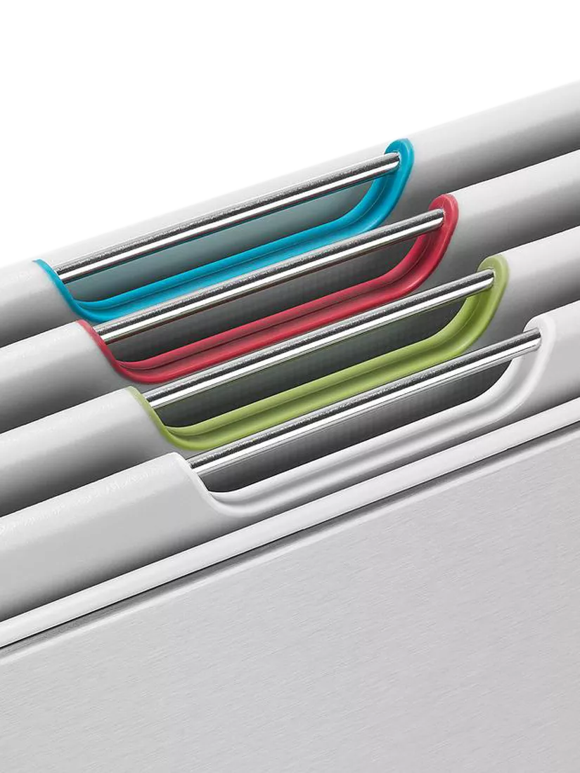 Joseph Joseph Folio chopping board set with stainless steel case, light stone (British brand)