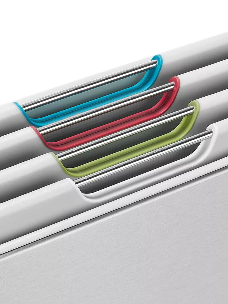 Joseph Joseph Folio chopping board set with stainless steel case, light stone (British brand)