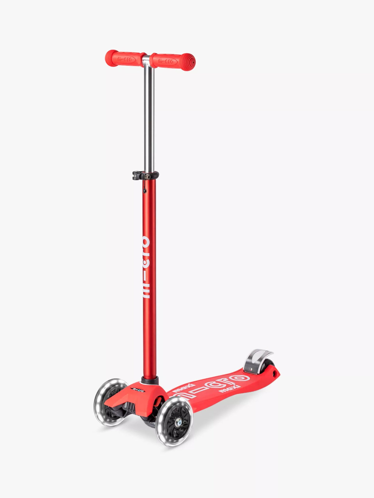 Micro Scooters Maxi Deluxe LED scooter red, imported from the UK