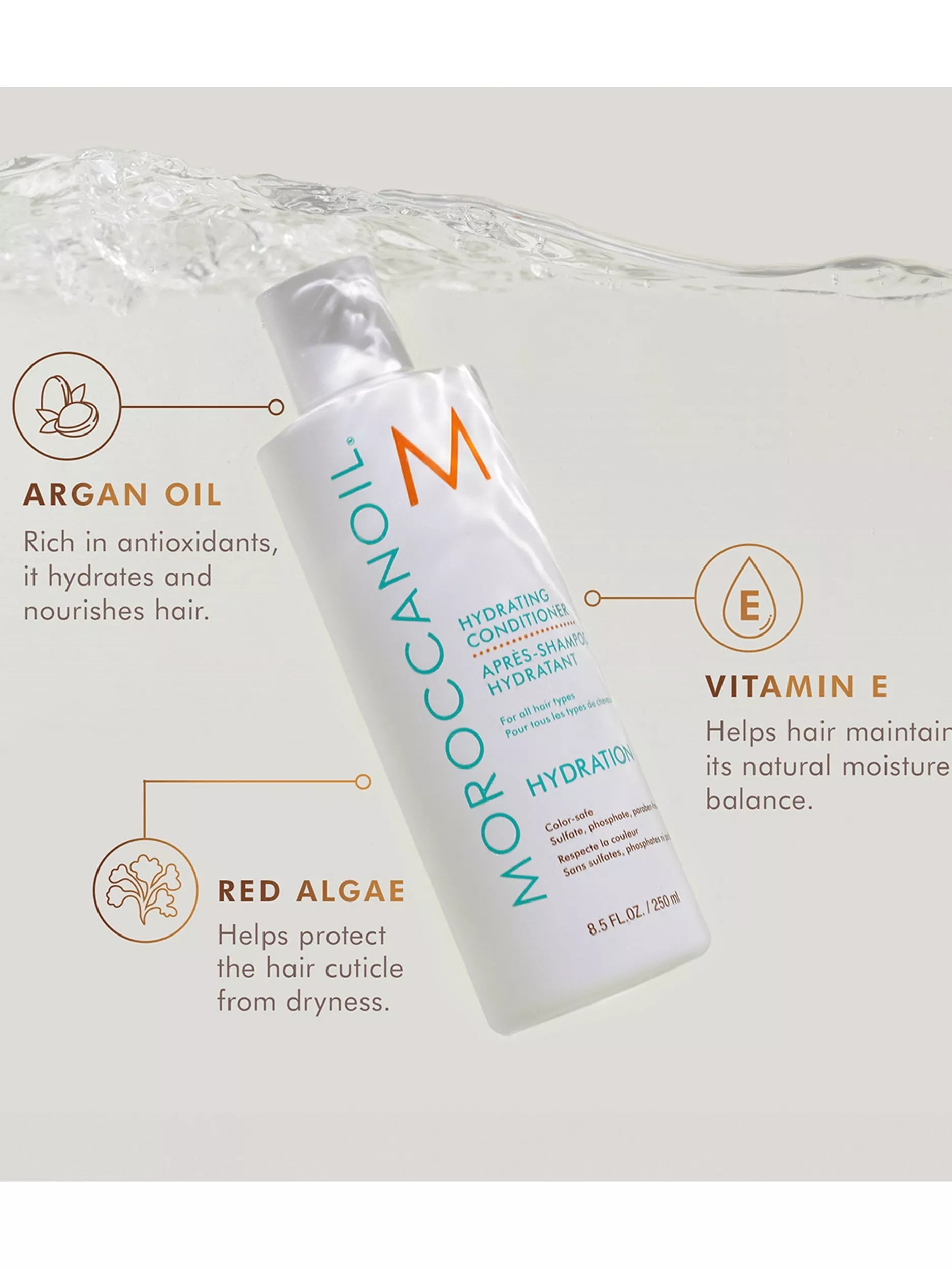 Moroccanoil hydration haircare gift set with shampoo conditioner mask and lotion (British brand)