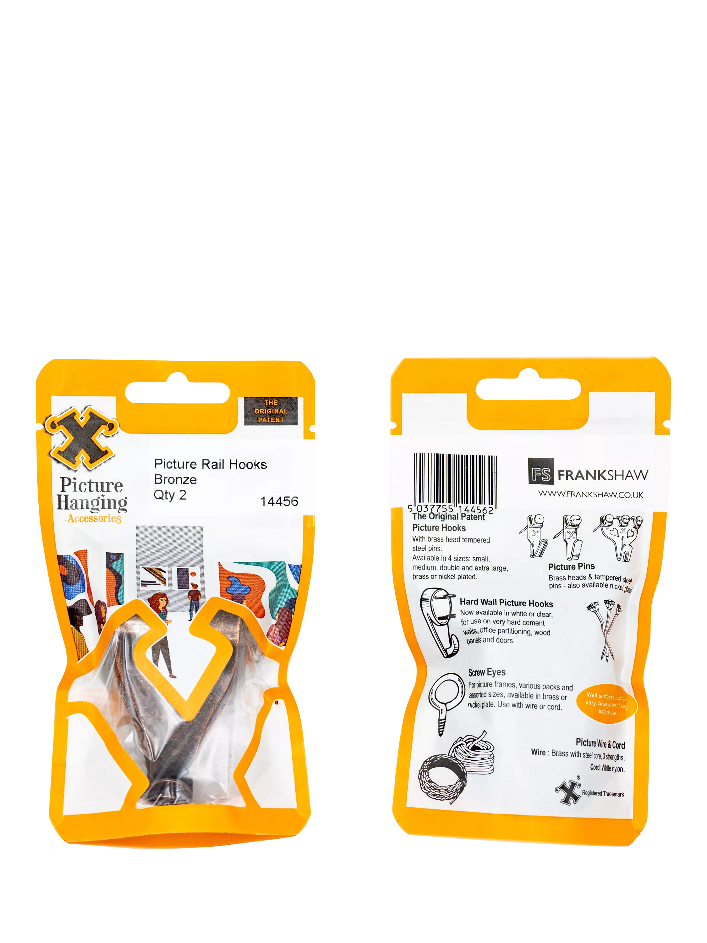 Frank Shaw bronze picture rail hooks, imported from the UK