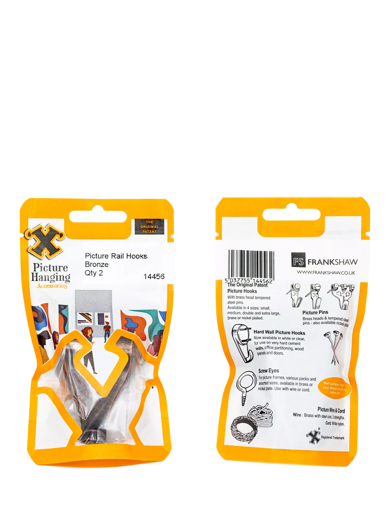 Frank Shaw bronze picture rail hooks, imported from the UK